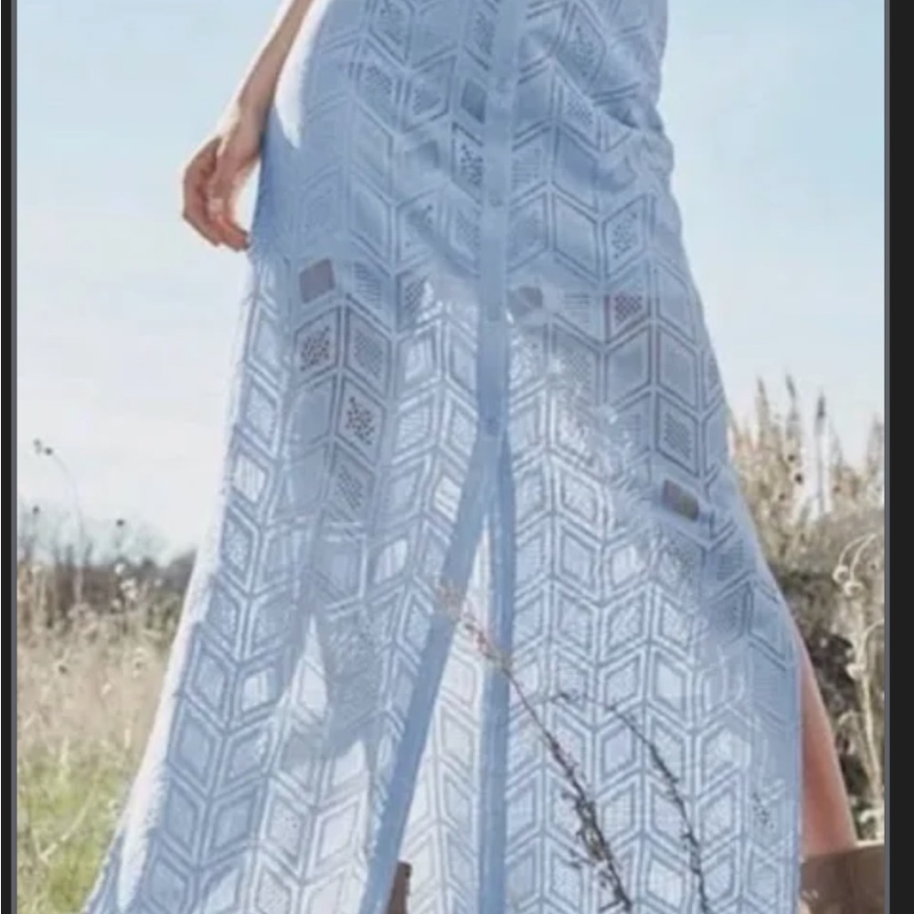 Venus Lace Chevron Overlay light Blue dress size 4 - Picture 2 of 6